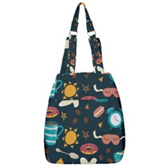 Seamless Pattern With Breakfast Symbols Morning Coffee Center Zip Backpack by BangZart