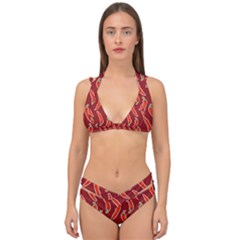 Chili Pattern Red Double Strap Halter Bikini Set by BangZart