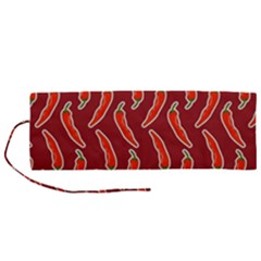 Chili Pattern Red Roll Up Canvas Pencil Holder (m) by BangZart