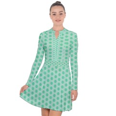 Polka Dots Mint Green, Pastel Colors, Retro, Vintage Pattern Long Sleeve Panel Dress by Casemiro
