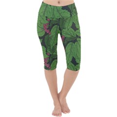 Seamless Pattern With Hand Drawn Guelder Rose Branches Lightweight Velour Cropped Yoga Leggings by BangZart