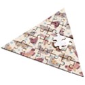 Pattern with butterflies moths Wooden Puzzle Triangle View2