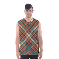 Tartan Scotland Seamless Plaid Pattern Vector Retro Background Fabric Vintage Check Color Square Men s Basketball Tank Top