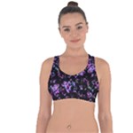 Abstract Intricate Texture Print Cross String Back Sports Bra