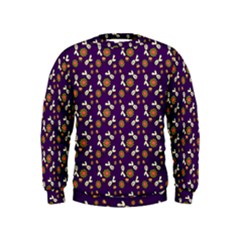 Clown Ghost Pattern Purple Kids  Sweatshirt by snowwhitegirl