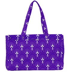 White And Purple Art-deco Pattern Canvas Work Bag by Dushan