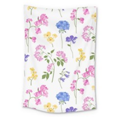 Botanical Flowers Large Tapestry by Dushan