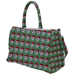 Comic Head Skull - Hat Red - Cartoon Skull Duffel Travel Bag by DinzDas