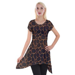 Animal Skin - Panther Or Giraffe - Africa And Savanna Short Sleeve Side Drop Tunic by DinzDas