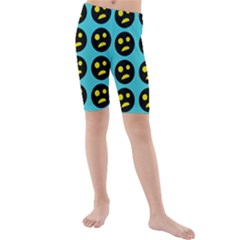 005 - Ugly Smiley With Horror Face - Scary Smiley Kids  Mid Length Swim Shorts by DinzDas