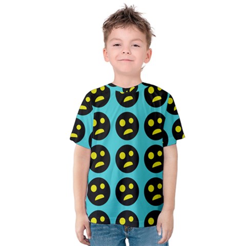 005 - Ugly Smiley With Horror Face - Scary Smiley Kids  Cotton Tee by DinzDas