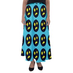 005 - Ugly Smiley With Horror Face - Scary Smiley Flared Maxi Skirt by DinzDas