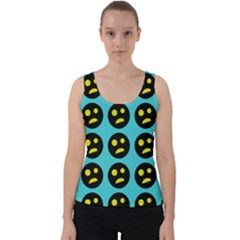 005 - Ugly Smiley With Horror Face - Scary Smiley Velvet Tank Top by DinzDas