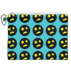 005 - Ugly Smiley With Horror Face - Scary Smiley Canvas Cosmetic Bag (xxl) by DinzDas
