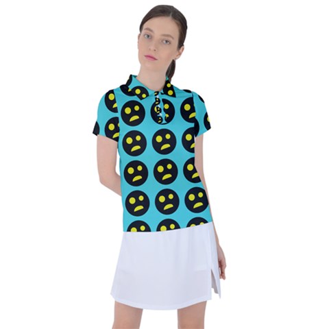 005 - Ugly Smiley With Horror Face - Scary Smiley Women s Polo Tee by DinzDas