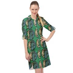 Bamboo Trees - The Asian Forest - Woods Of Asia Long Sleeve Mini Shirt Dress by DinzDas