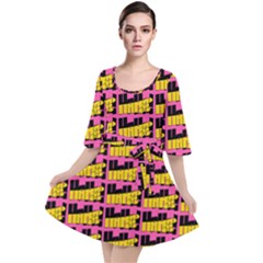 Haha - Nelson Pointing Finger At People - Funny Laugh Velour Kimono Dress by DinzDas