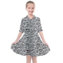 Zebra Pattern - Zebras And Horses - African Animals Kids  All Frills Chiffon Dress by DinzDas