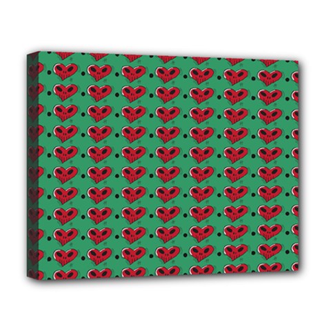Evil Heart Graffiti Pattern Deluxe Canvas 20  X 16  (stretched) by DinzDas