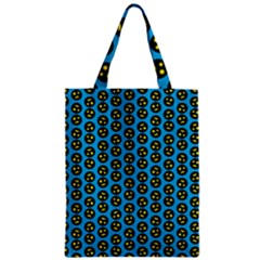 0059 Comic Head Bothered Smiley Pattern Zipper Classic Tote Bag by DinzDas