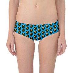 0059 Comic Head Bothered Smiley Pattern Classic Bikini Bottoms by DinzDas