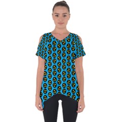 0059 Comic Head Bothered Smiley Pattern Cut Out Side Drop Tee by DinzDas
