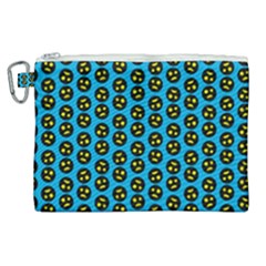 0059 Comic Head Bothered Smiley Pattern Canvas Cosmetic Bag (xl) by DinzDas