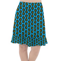 0059 Comic Head Bothered Smiley Pattern Fishtail Chiffon Skirt by DinzDas