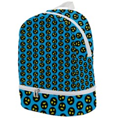 0059 Comic Head Bothered Smiley Pattern Zip Bottom Backpack by DinzDas