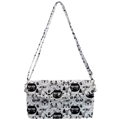 Cute Cat Faces Pattern Removable Strap Clutch Bag by TastefulDesigns