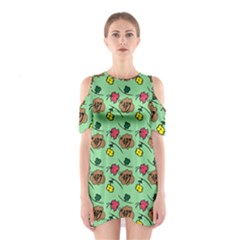 Lady Bug Fart - Nature And Insects Shoulder Cutout One Piece Dress by DinzDas
