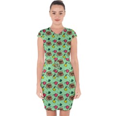 Lady Bug Fart - Nature And Insects Capsleeve Drawstring Dress  by DinzDas