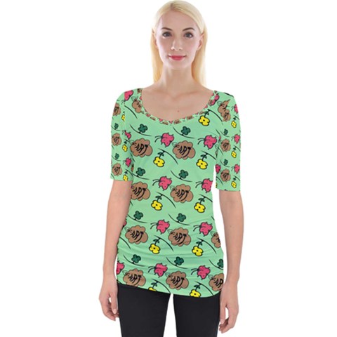 Lady Bug Fart - Nature And Insects Wide Neckline Tee by DinzDas