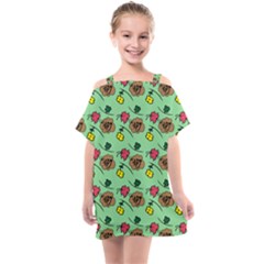 Lady Bug Fart - Nature And Insects Kids  One Piece Chiffon Dress by DinzDas