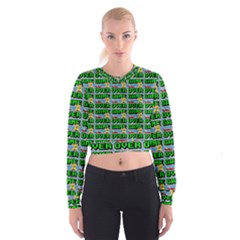 Game Over Karate And Gaming - Pixel Martial Arts Cropped Sweatshirt by DinzDas