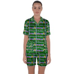 Game Over Karate And Gaming - Pixel Martial Arts Satin Short Sleeve Pyjamas Set by DinzDas