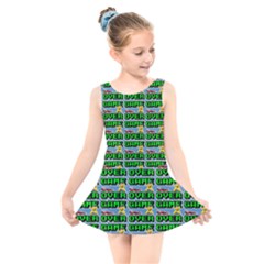 Game Over Karate And Gaming - Pixel Martial Arts Kids  Skater Dress Swimsuit by DinzDas