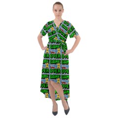 Game Over Karate And Gaming - Pixel Martial Arts Front Wrap High Low Dress by DinzDas