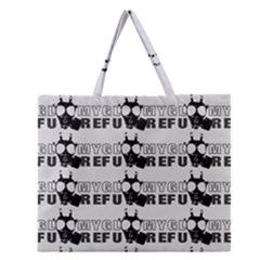 Gloomy Future  - Gas Mask And Pandemic Threat - Corona Times Zipper Large Tote Bag by DinzDas