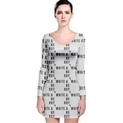 White And Nerdy - Computer Nerds And Geeks Long Sleeve Velvet Bodycon Dress by DinzDas