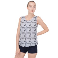 White And Nerdy - Computer Nerds And Geeks Bubble Hem Chiffon Tank Top by DinzDas