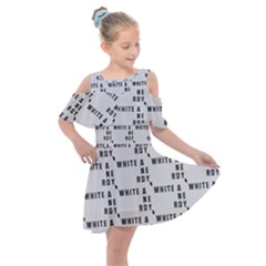 White And Nerdy - Computer Nerds And Geeks Kids  Shoulder Cutout Chiffon Dress by DinzDas
