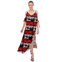 Just Killing It - Silly Toilet Stool Rocket Man Maxi Chiffon Cover Up Dress by DinzDas