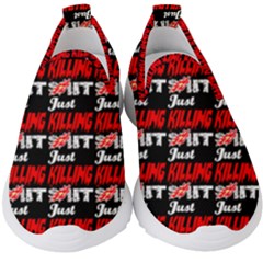 Just Killing It - Silly Toilet Stool Rocket Man Kids  Slip On Sneakers by DinzDas