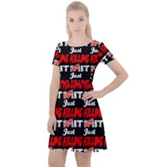 Just Killing It - Silly Toilet Stool Rocket Man Cap Sleeve Velour Dress  by DinzDas