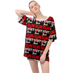 Just Killing It - Silly Toilet Stool Rocket Man Oversized Chiffon Top by DinzDas