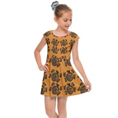 Inka Cultur Animal - Animals And Occult Religion Kids  Cap Sleeve Dress by DinzDas