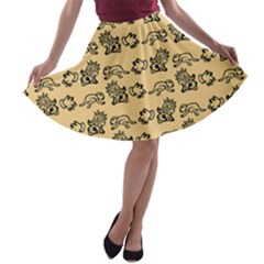 Inka Cultur Animal - Animals And Occult Religion A-line Skater Skirt by DinzDas