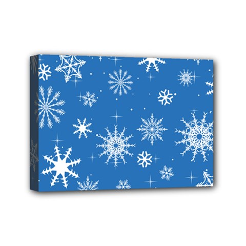 Winter Time And Snow Chaos Mini Canvas 7  X 5  (stretched) by DinzDas