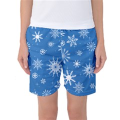 Winter Time And Snow Chaos Women s Basketball Shorts by DinzDas